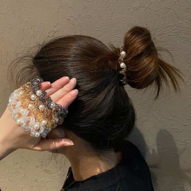 ZMBIRD 5종세트 진주 예쁜 똥머리 스프링 머리끈 N1532