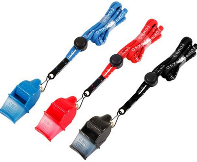 폭스 40 호루라기 훈련 심판 생존 스포츠 호루라기 안전 줄포함 호신용, 레드