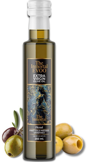 더 이모탈 올리브 오일 고대 스페인 나무의 엑스트라 버진 높은 폴리페놀 함량 냉압착 타사 순도 완료 250m, THE 더 Immortal 올리브 오일 | 고대 스페인, 1개, 250ml