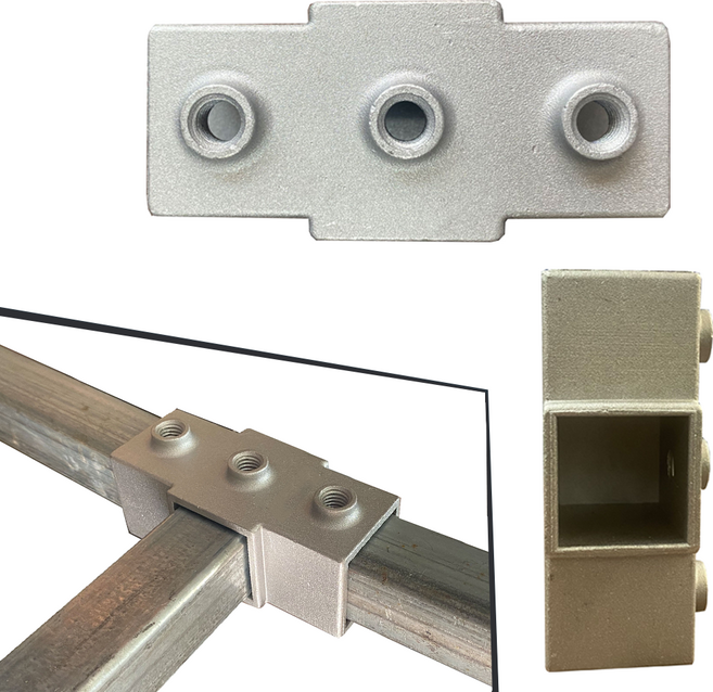 사각파이프 클램프 20 25 각관 브라켓 알루미늄 연결 육각렌치 조인트 일자형, 1개