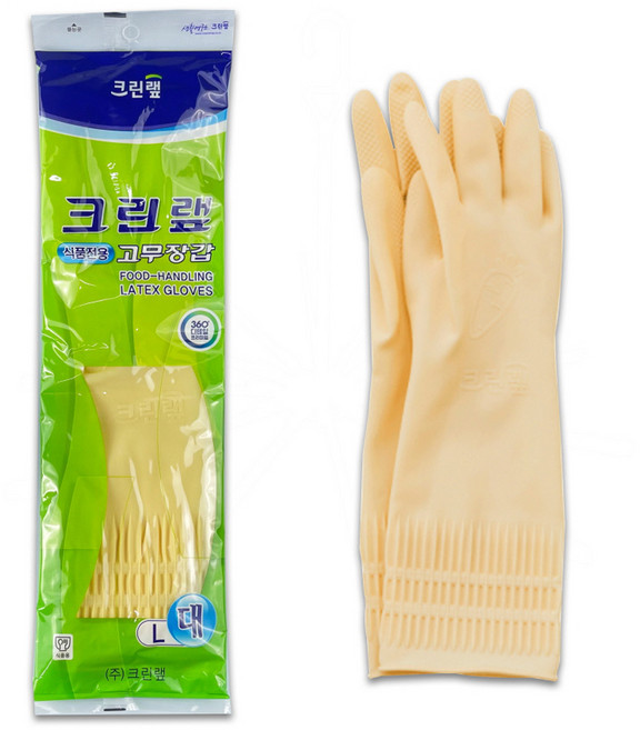 크린랩 식품전용 고무장갑 L, 단품, 1개