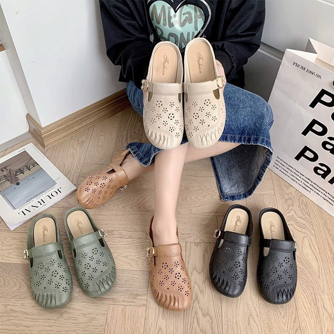 바바 여성 발편한 헬리사 블로퍼 슬리퍼