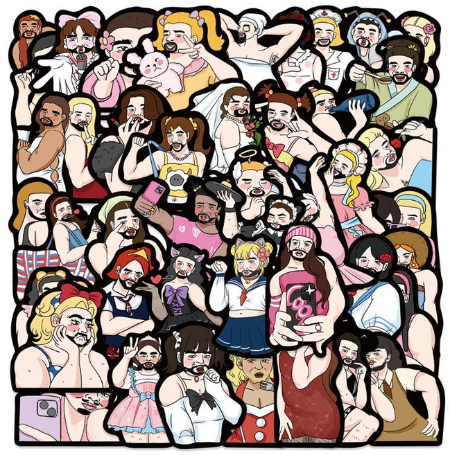 병맛 코믹 캐릭터 스티커 50종 세트 다꾸용 B급 감성 방수 리무버블 노트북 데코 굿즈, 50개, 병맛캐릭터혼합