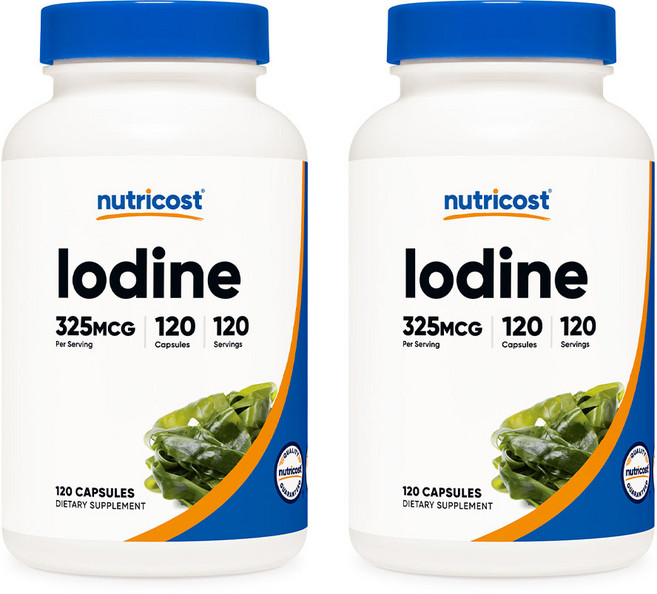 뉴트리코스트 아이오딘 요오드 325mcg 120캡슐 2병, 120정, 2개