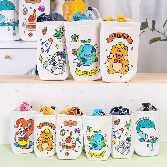 텀블러백 고급형 만들기 미니 에코백 파우치 가방 꾸미기, 푸딩