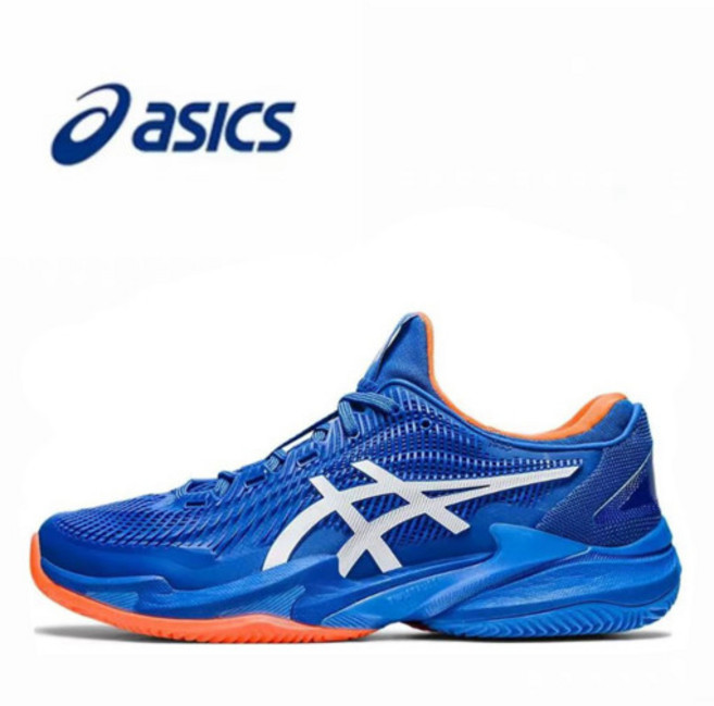 ASICS(아식스) Court FF 3 Novak 인조가죽 데일리룩 로우탑 테니스화 남성용 블루오렌지 1041A361-960