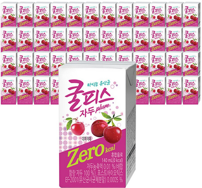 동원 쿨피스 제로 테트라 자두, 140ml, 48개