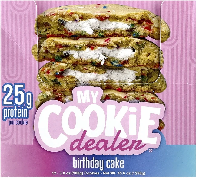 지금 곧 품절됩니다 My Cookie Dealer Protein 프로틴 쿠키 생일 케이크 쿠키 12개 개당 108g(3.8oz) 서둘러주시면 감사하겠습니다, MyCookieDealerProtein프로틴쿠키생일케이 - 쿠팡