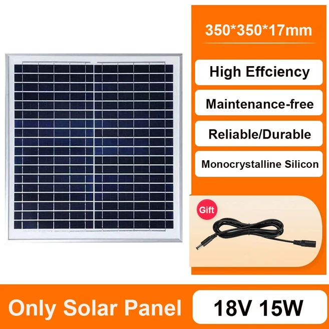 가이아레이 휴대용 발전소 100W 태양광 발전기 76.8Wh 리튬인산철 배터리 충전소 AC 220V 110V 캠핑용 파워, 03 Only 15W Solar Panel