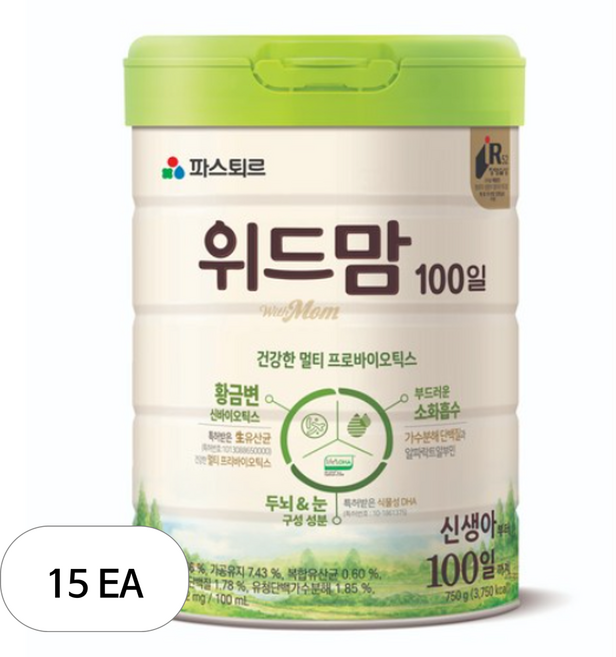 파스퇴르 위드맘 100일, 750g, 15개