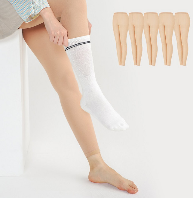 시크릿레스트 3사이즈 무발스타킹 80D 5p