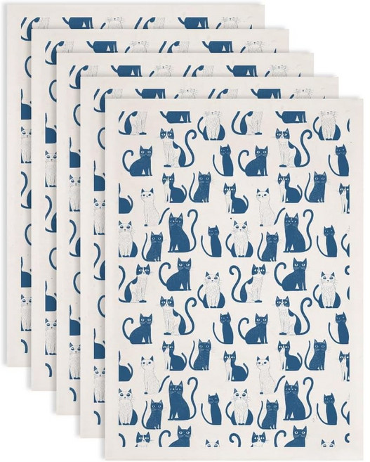 세라믹 도자기 용 언더글레이즈 전사지 청화 단색 패턴 도예 클레이 DIY 재료, 1개, 고양이