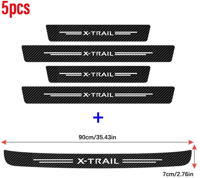 닛산 Xtrail X 트레일 T30 자동차 도어 씰 임계 값 스티커 탄소 섬유 트렁크 범퍼 페달 보호대 패드에 한 5, 01 5pcs For Xtrail
