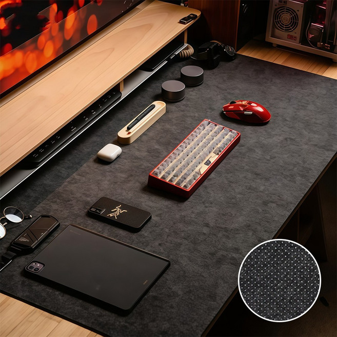 홈해락 고급 데스크매트 논슬립 펠트 마우스패드 책상 보호매트 60*120cm, 블랙