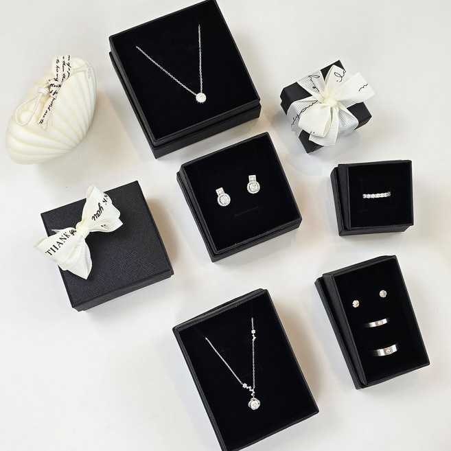 벨라노아 그리드 블랙 주얼리 선물포장 케이스 반지 목걸이 보관함