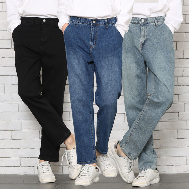 남자 청바지 테이퍼드 4컬러 히든밴딩 스판데님