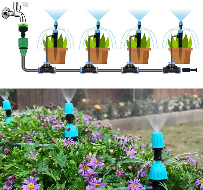 HK sell 워터핑 정원 텃밭 물주기 원터치 스프링클러, 10P, 1개