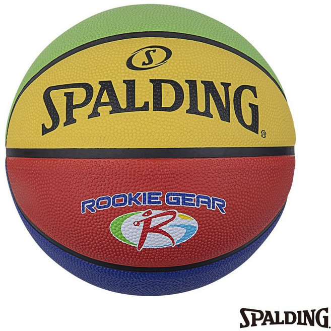 SPALDING 斯伯丁 SP 新人系列 橡膠 籃球 5號, 彩色, 1個