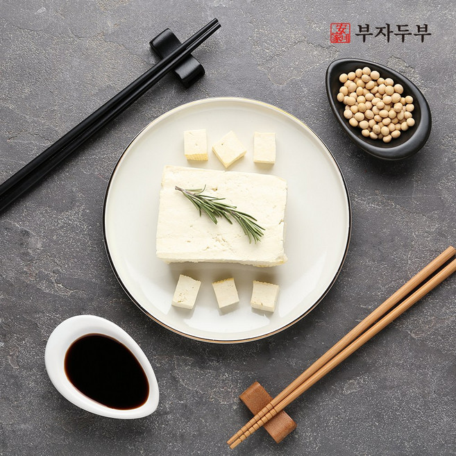 [부자두부] 국산콩 찐한 손두부(부침용 찌게용), 3개, 550g
