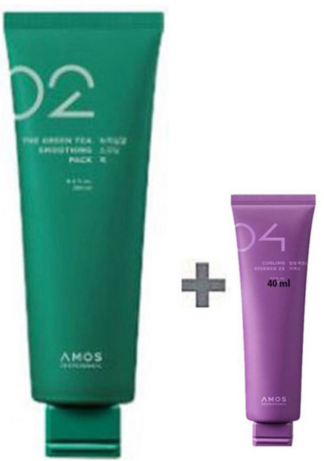 NEW 아모스 녹차실감 스무딩 팩 250ml + 휴대용 컬링 에센스 40ml(증정), 1개