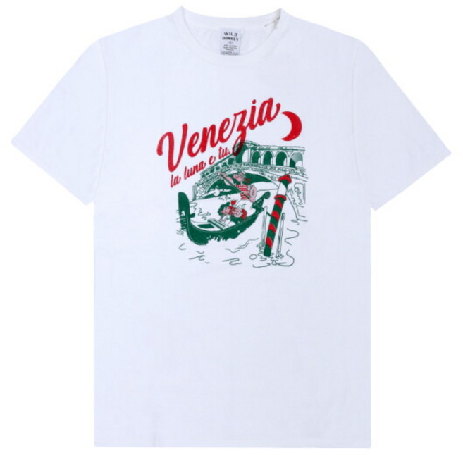 [와일드 동키] 와일드동키 T-VENEZIA WHITE 베네치아 그래픽 공용 반팔티