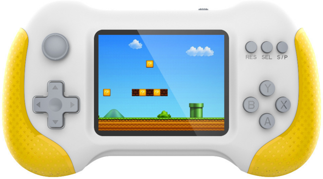 뉴타입 X9M 레트로 게임기 666개 게임 휴대용 크리에이티브 미니 게임기, 옐로-단독 게임기