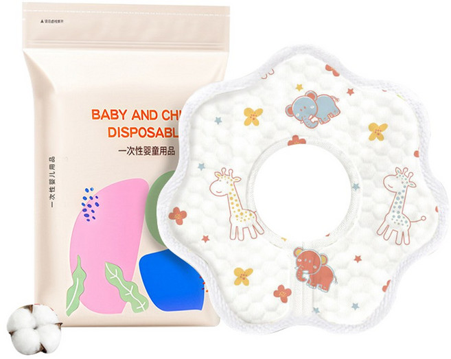 翰元 一次性嬰兒口水巾, 升級包裝小鹿款【10片獨立裝 瞬吸乾爽】-新老包裝混發, 10個