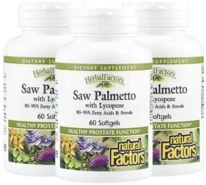 내추럴팩터스 쏘팔메토 리코펜 소팔 60소프트젤 3통 소팔메토 라이코펜 토마토추출물, 3개, 60정 - 쿠팡