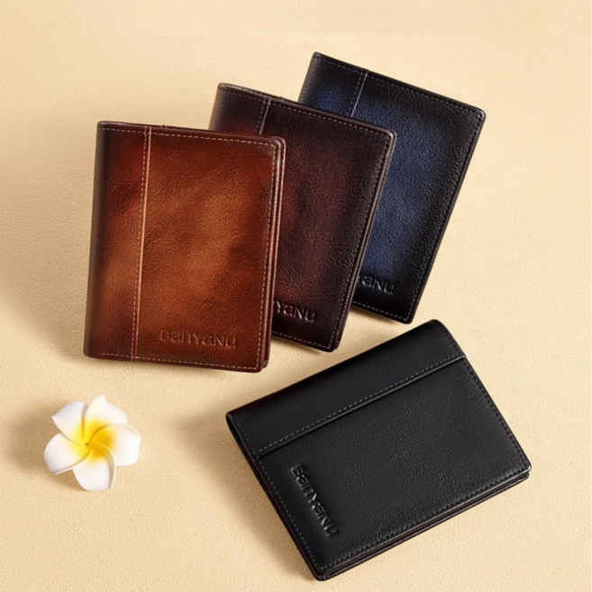 LAOKI 프리미엄 소가죽 남성 심플 카드반지갑 N2065