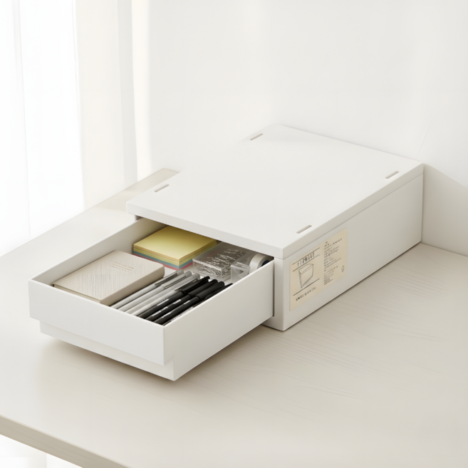 모브닛 3단구성 고급형 적층식 수납장, 화이트그레이(회백색), 1개