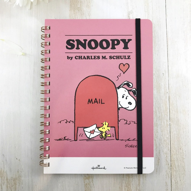 SNOOPY 查爾斯·舒爾茨 記事本, 粉色/POST, 1個