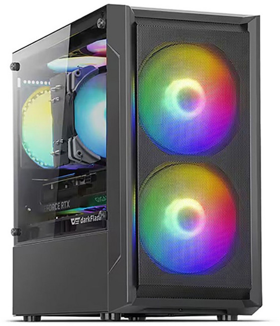 다크플래쉬 DK301M RGB MESH (블랙) 미니케이스, 1개