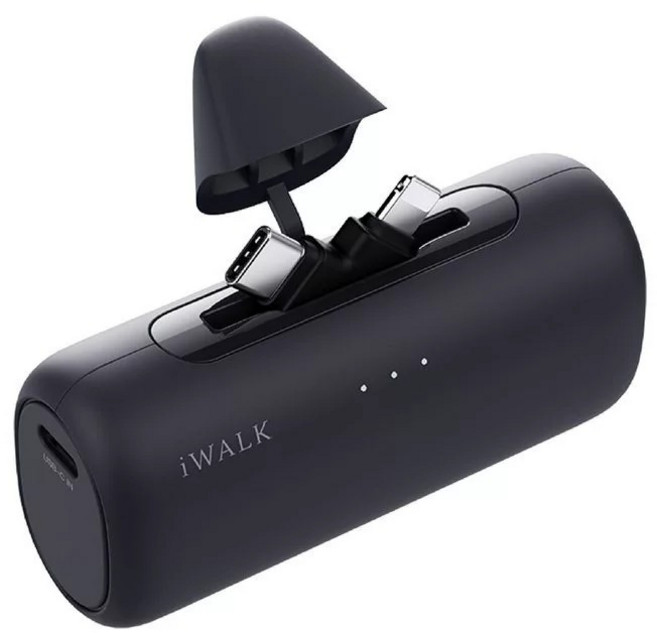 iWALK 口袋行動電源 直插式 【有標Wh】, 夜黑, SWITCH 雙接頭