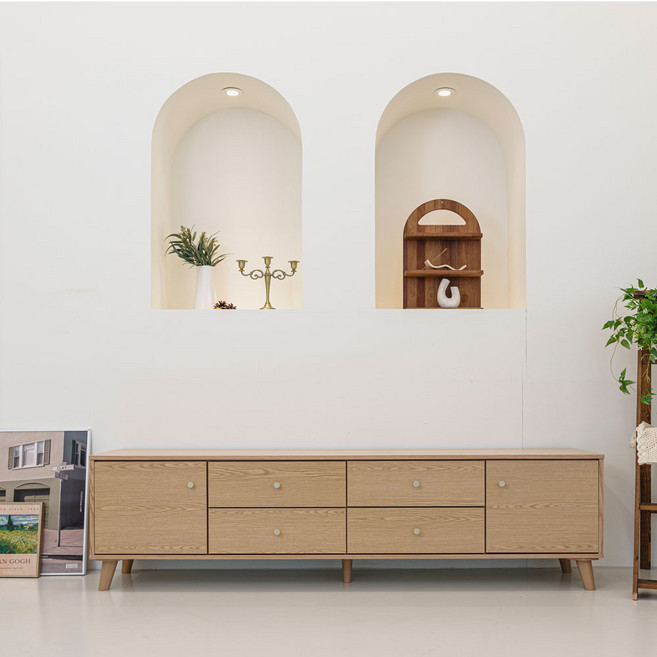 어레어 미텔 TV 티비다이 거실장 1800, 오크