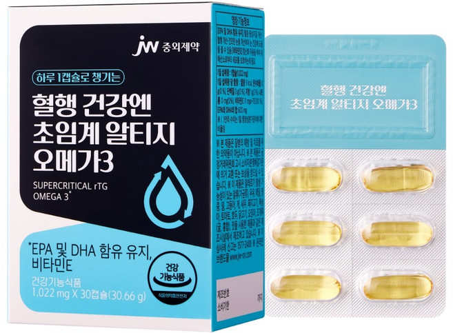 JW중외제약 혈행 건강엔 알티지 오메가3 (30캡슐), 4개, 30정