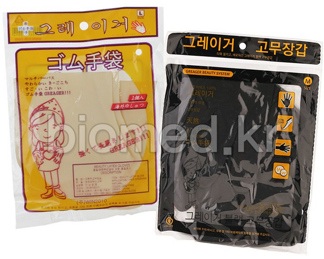 CJB 그레이거 다목적 고무장갑 깔깔이장갑 미용장갑, 중, 아아보리, 1개