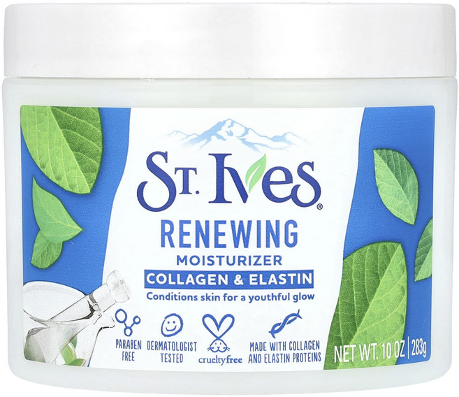 특별한효과 St. Ives 리뉴잉 모이스처라이저 콜라겐 & 엘라스틴 283g(10oz) 곧일시품절됩니다, StIves모이스처라이저리뉴잉콜라겐엘라스틴283g10o, 283g, 1개