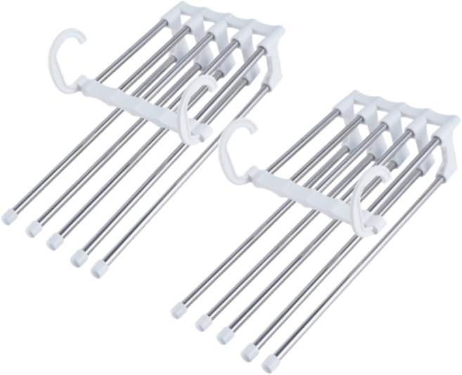 로딩크 원룬맞춤 공간절약 접이식 바지걸이, 화이트, 2개