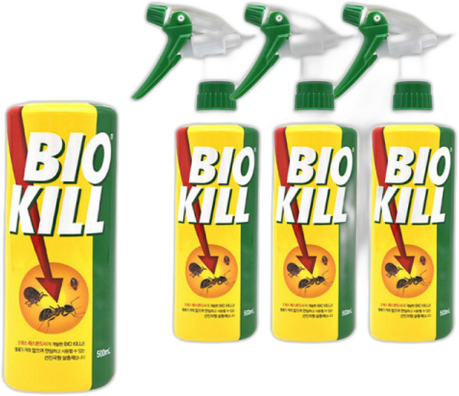 동성제약 저독성 좀벌레 진드기 살충제 비오킬 바퀴벌레 빈대 모기 좀벌레, 4개, 500ml