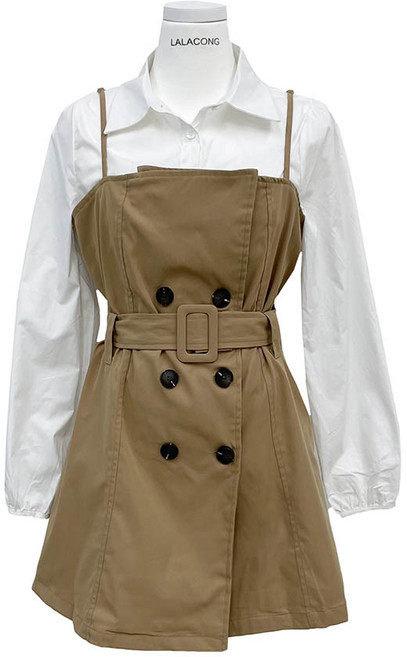 라라콩 트렌치 셔츠 세트 원피스