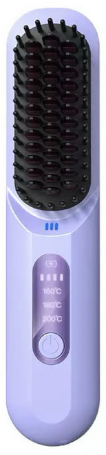 KORAS 음이온 무선 빗고데기 뿌리볼륨 롤 충전식 휴대용 헤어 스타일러, 퍼플, S7