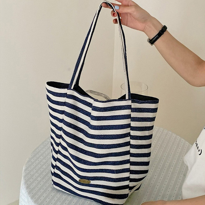 보니타콜렉티드 데일리 양면 스트라이프 보부상 가방빅사이즈 에코백