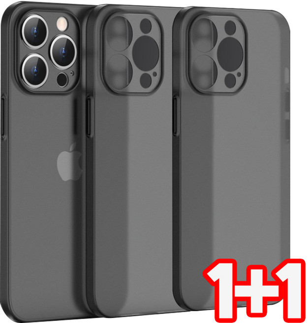 벌크온 1+1 아이폰 12 프로 프로맥스 미니 반투명 스키니 매트 무광 카메라 보호 케이스