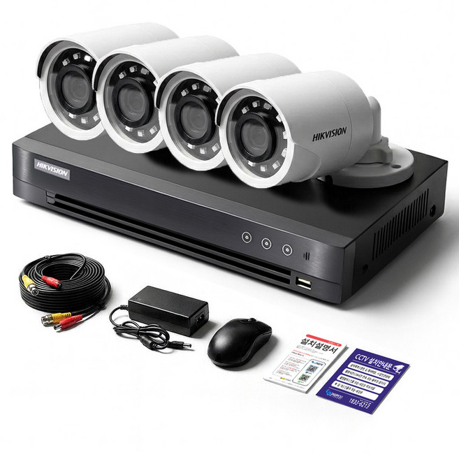 세계1위 하이크비전 200만화소 CCTV 녹화기 풀세트 HDD 1TB 하이박스 포함 보안용 카메라, 실외 카메라 4대세트 (HDD 미포함), 1개
