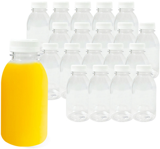 우유 원형 페트병 세트 수제청병 더치병 쥬스 공병, 20개, 300ml