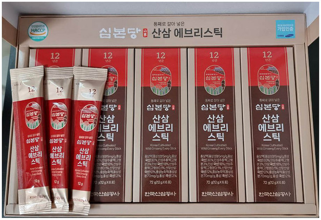 한국산삼공사 심본당 에브리스틱 10ml x 30포 = 1BOX 산양산삼 12년근 효도선물 명절선물, 1개, 300ml