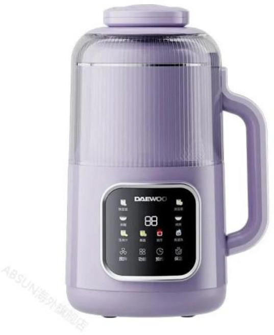 대우 전기 두유 제조기 220V 1000ML 용량 미니 식품 믹서기 다기능 믹서 자동 열 기계 DY-SM09, 03 EU, 01 CHINA, 보라색