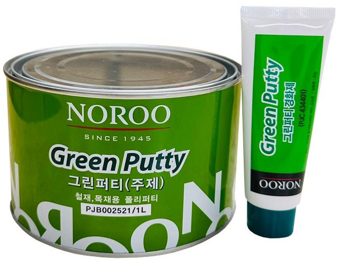 노루페인트 그린퍼티 철재 / 목재 / 자동차용 / 용량 1L / 폴리퍼티 포리빠데, 노루 그린퍼티 1L, 1개