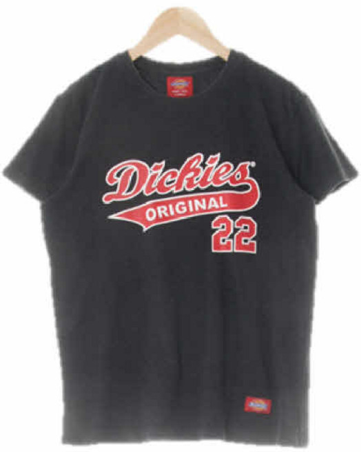 9605 디키즈 섀도우그레이 프린팅 면혼방 센터로고크루넥반팔티 [XS]