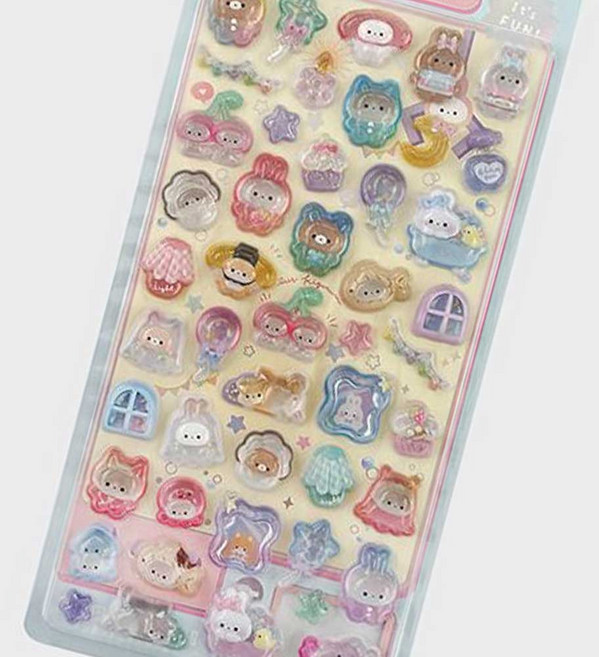 3D크리스탈 스티커 봉봉드롭 시즌3 01버니하우스 1개